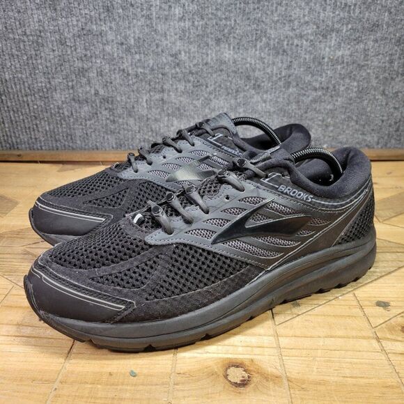 Brooks Addiction 13 Mens Size 12D Medium Black Running Shoes Mesh Uppers‎ main image 8